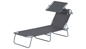 Outsunny Adjustable Lounger With Sun Shade - 3 Colours