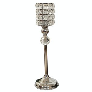 HESTIA Diamante Crystal Goblet Style Candle Holder - Large