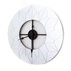 HOMETIME Glass Wall Clock with Geometric Design - 60.5cm
