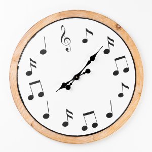 Hometime Metal & MDF Wall Clock - Musical Notes