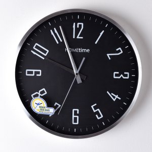 HOMETIME Metal Wall Clock with Silent Sweep Movement White