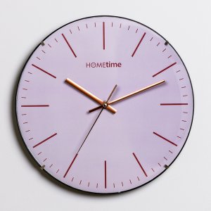 HOMETIME Round Wall Clock Convex Dial Blush 30cm