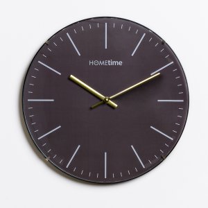 HOMETIME Round Wall Clock Convex Dial Light Grey 30cm