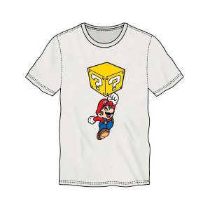 Nintendo - Super Mario Bros. Mario Breaking Block T-Shirt Male Small (White)
