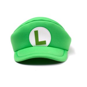 Nintendo Super Mario Bros. Shaped Curved Bill Cap with Luigi Logo