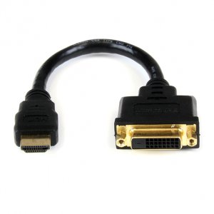 StarTech HDMI to DVI-D 8 inch Video Cable Adaptor - HDMI Male to DVI Female