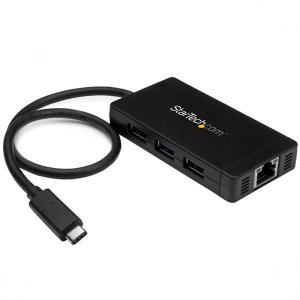 StartTech 3-Port USB 3.0 Hub with Gigabit Ethernet - USB-C - Includes Power Adapter