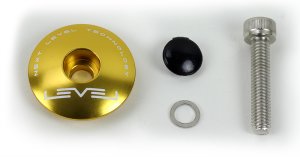 Level - CNC Coloured Top Cap with bolt - 6061 Alloy - Black