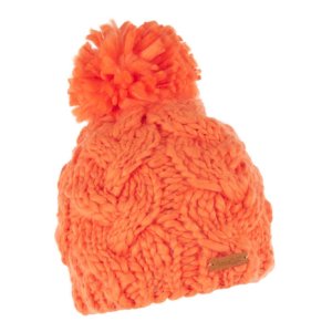 Weird Fish Aysha Cable Knit Bobble Hat Clementine Size ONE