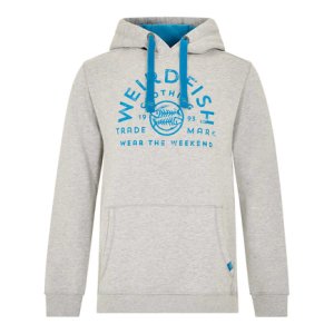 Weird Fish Bellicose Graphic Print Brushed Back Hoody Grey Marl Size 2XL