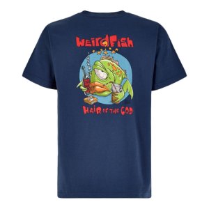 Weird Fish Hair Of The Cod Artist T-Shirt Ensign Blue Size L