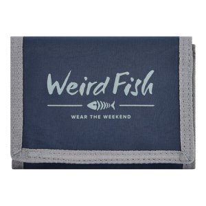 Weird Fish Ivor Branded Ripper Wallet Navy Size ONE