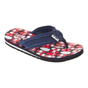 Weird Fish Salcombe Printed Flip Flop Radical Red Size 4