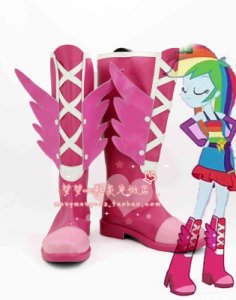 MyLittlePony Equestria Girls Rainbow Rocks Dash cos Cosplay Shoes boots   #TB074