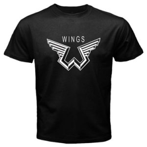 Paul McCartney Wings Logo Music Legend Men's Black T-Shirt Size S to 3XL new