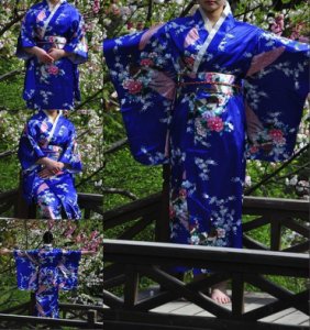 Retro Oriental Japanese Yukata Kimono Obi Cosplay Robe Geisha Dress Sleepwear