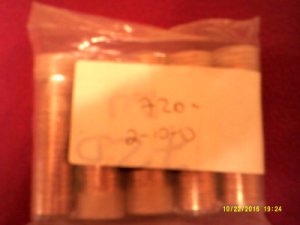 Uncirculated roll 1958 D Lincoln Wheat Pennys