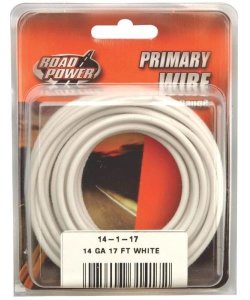 Coleman Cable 55669033 Road Power Primary Wire, 14 Gauge, 17', White