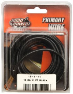Coleman Cable 55671333 Road Power Primary Wire, 12 Gauge, 11', Black