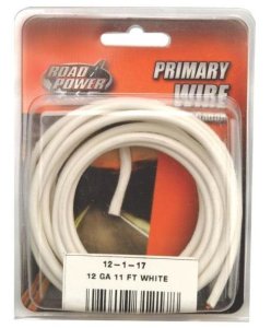 Coleman Cable 55671433 Road Power Primary Wire, 12 Gauge, 11', White