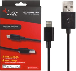 Fonegear 7699 Fuse Lightning Usb Charge & Sync Cable, 10', Black
