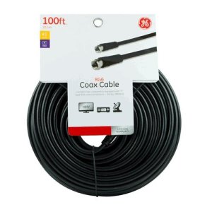 Ge 33601 Rg6 Coaxial Video Cable, 100', Black
