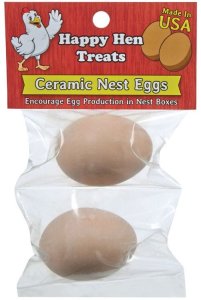 Happy Hen 089-17055 Brown Nest Egg, Ceramic, 2 Pcs