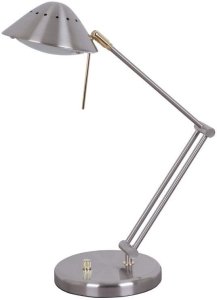 Living Accents 16534-006 Halogen Desk Lamp, Brush Nickel