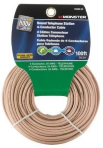 Monster 140088-00 Round Telephone Station Wire, 24 Gauge