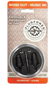 Plugfones Pg-bb Guardian Earplug With Audio, Black