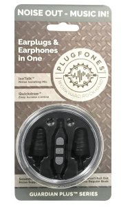 Plugfones Pgp-bb Guardian Plus Earplug With Audio, Black