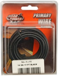 Road Power 55667133 Primary Electrical Wire, 14 Gauge, 17', Black