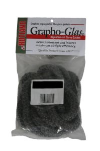 Rutland Grapho-glas 92 Stove Gasket, 1/2-5/8 X 5' L Rope, Black