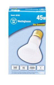 Westinghouse 0370200 R-20 Incandescent Reflector Spot Lamp, 45 Watt