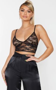 Black Sheer Lace Triangle Bralet
