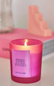 Prettylittlething Feed your focus rhubarb & raspberry scented candle, purple