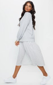 Prettylittlething Grey 2 in 1 sweater midi skirt dress