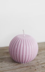 Lilac Swirl Round Scented Soy Wax Candle 7.5cm, Lilac