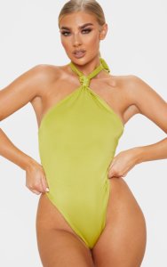 Olive Knot Halterneck Swimsuit