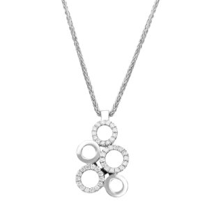 C W Sellors Diamond Jewellery 18ct white gold 0.14ct diamond bubbles necklace