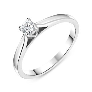 C W Sellors Diamond Jewellery 18ct white gold 0.15ct diamond brilliant cut solitaire ring