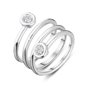 C W Sellors Diamond Jewellery 18ct white gold 0.32ct diamond spiral ring