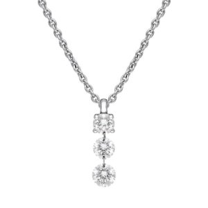 C W Sellors Diamond Jewellery 18ct white gold 0.47ct diamond graduated drop necklace