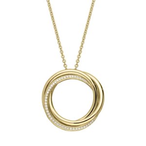 18ct Yellow Gold 0.14ct Diamond Open Circle Necklace