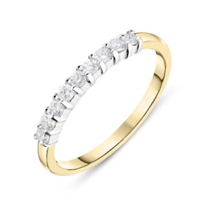 18ct Yellow Gold 0.27ct Diamond Half Eternity Ring