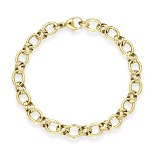 C W Sellors 9ct yellow gold chain link handmade bracelet