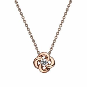 Shaun Leane Entwined 18ct Rose Gold 0.10ct Diamond Flower Necklace
