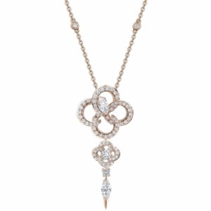 Shaun Leane Entwined 18ct Rose Gold 1.10ct Diamond Petal Drop Necklace