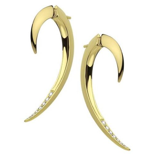 Shaun Leane Hook Yellow Gold Vermeil 0.09ct Diamond Earrings