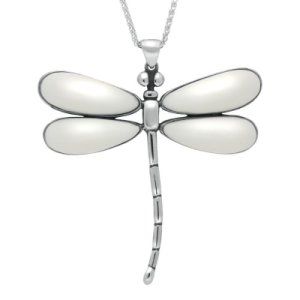 C W Sellors Sterling silver bauxite four stone dragonfly necklace